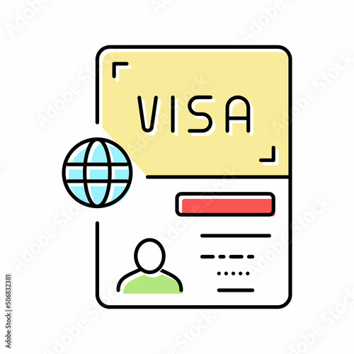 Visa icon colored line symbol premium quality Vector Image