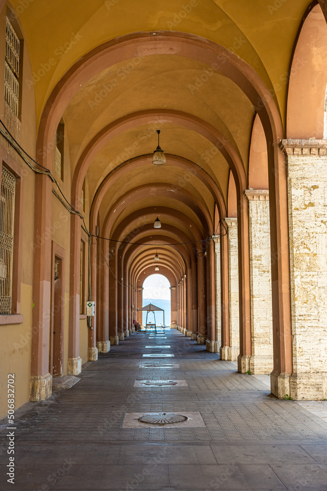Porticoes in Perugia, Umbria Italy