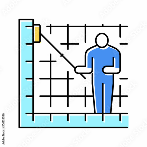 cleaning pool walls color icon vector illustration photo