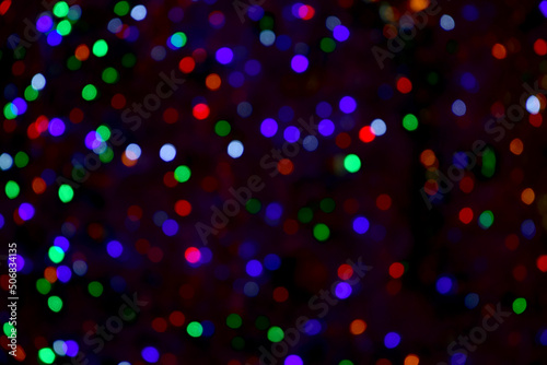 Colorful bokeh in the night light for background