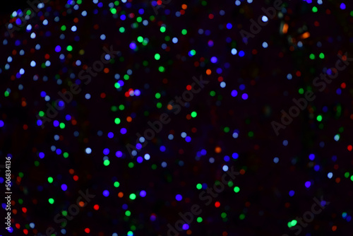 Colorful bokeh in the night light for background