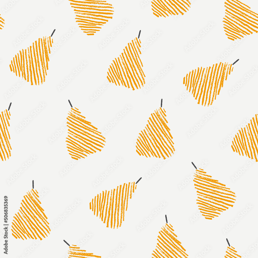 Seamless pattern with hand drawn stylized pears Seamless pattern with hand drawn stylized pears