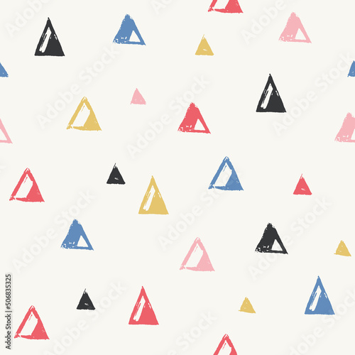 Seamless stylish pattern with color triangles