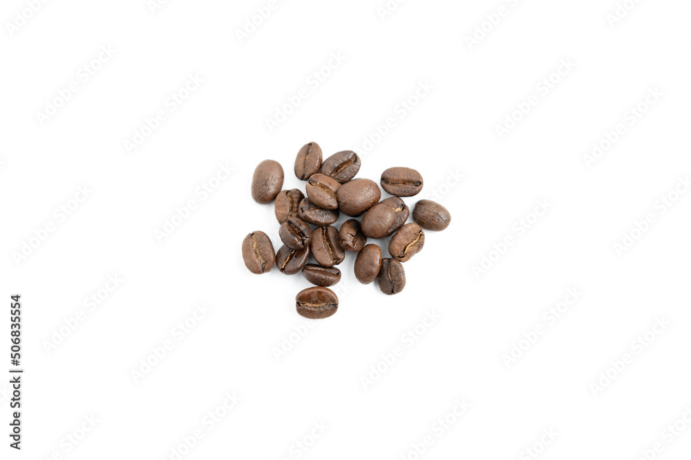 Pile of coffee beans on white background Pile of coffee beans on white background
