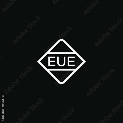 EUE letter design for logo and icon.EUE monogram logo.vector illustration with black background.	 photo