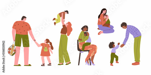parents spend time with children. parental love for the child.