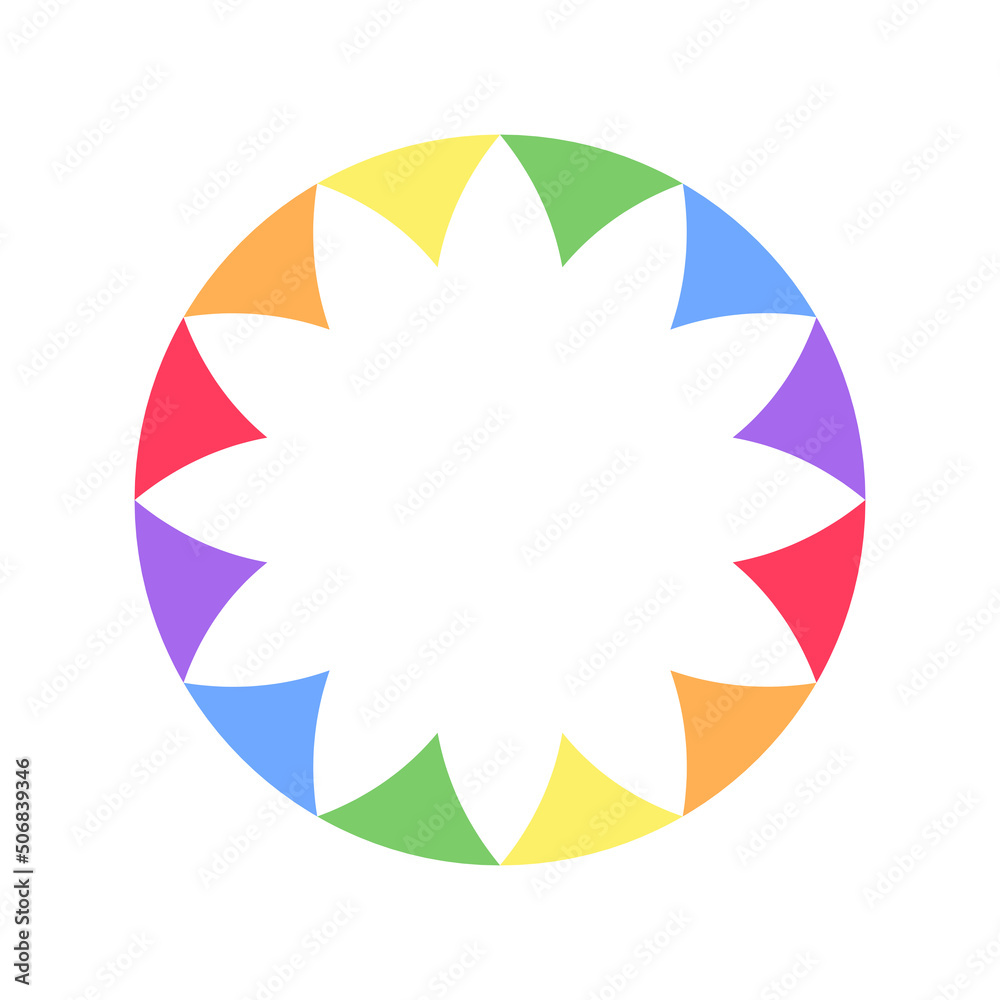 Rainbow triangle flag pattern frame. Simple minimal border template.