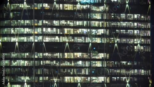 4K Condominium at night close up captured on a film camera time lapse photo