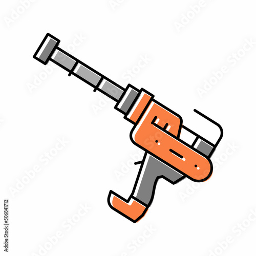 cordless sealant gun color icon vector illustration
