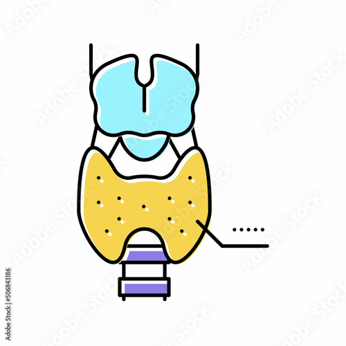 thyroid gland endocrinology color icon vector illustration
