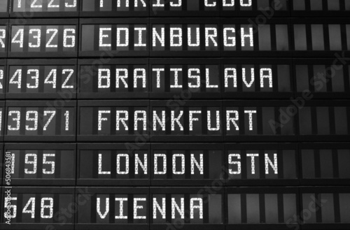 Photography Flights in Europe - airport timetable