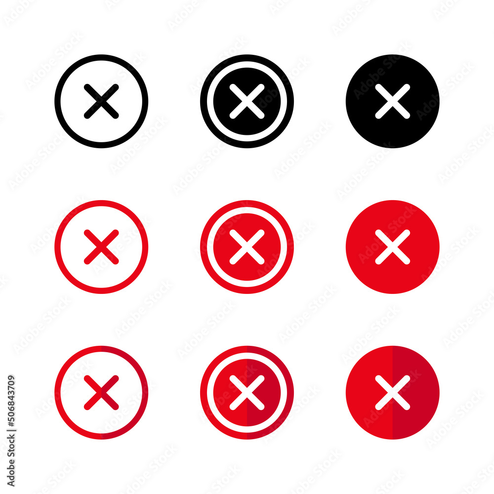 delete button flat icon set delete button flat icon set