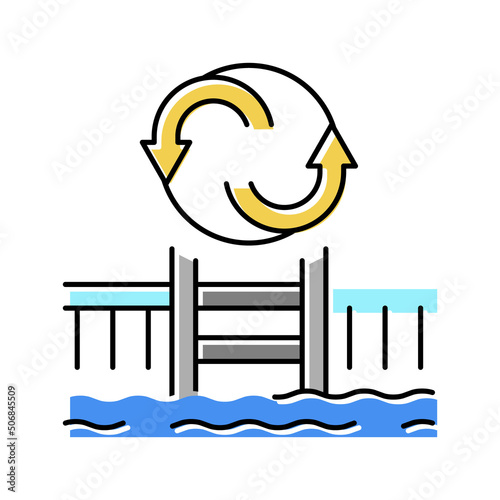 pool remodeling services color icon vector illustration