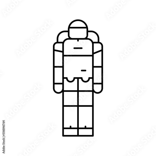 science robot line icon vector illustration