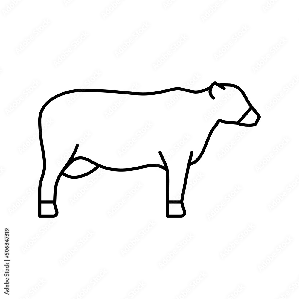 cattle beef line icon vector illustration