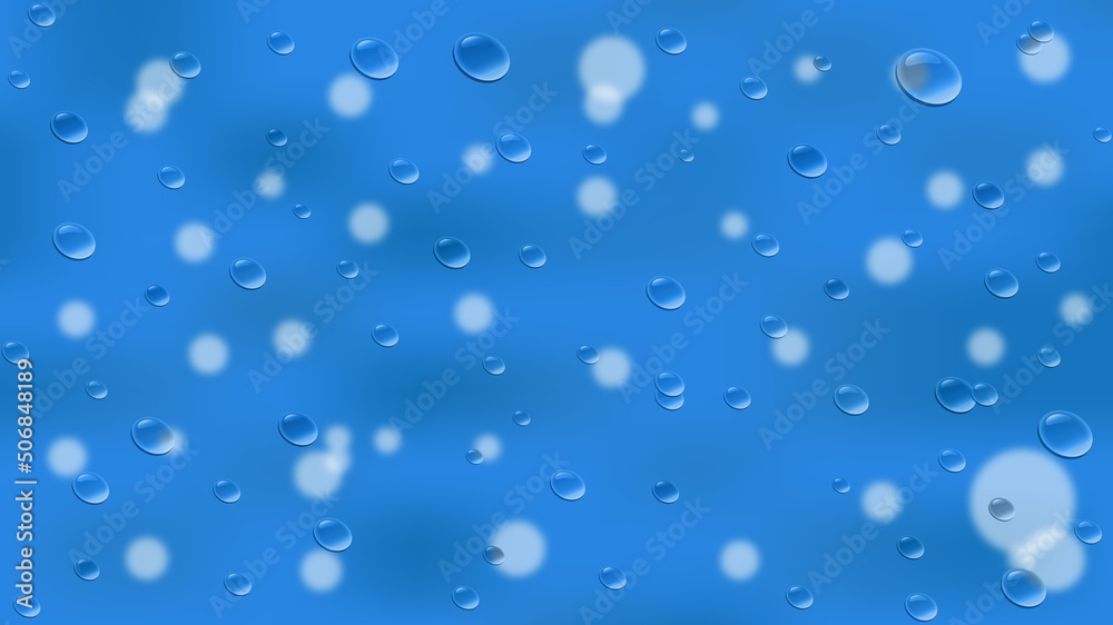 Raindrops. Transparent bubbles. Vector illustration.