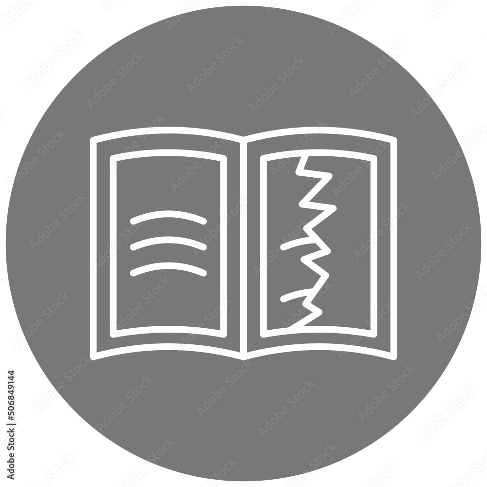 Fototapeta premium Teared book Icon