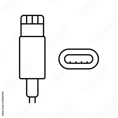 lightning cable line icon vector illustration