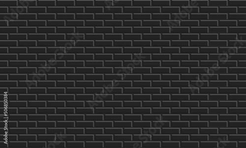 Wall brick background  black color  soft texture
