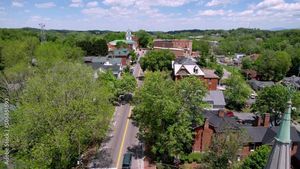 aerial over church steeple in abingdon virginia aerial over church steeple in abingdon virginia
