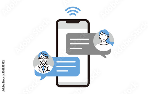 男性のドクターとスマホでオンライン診療