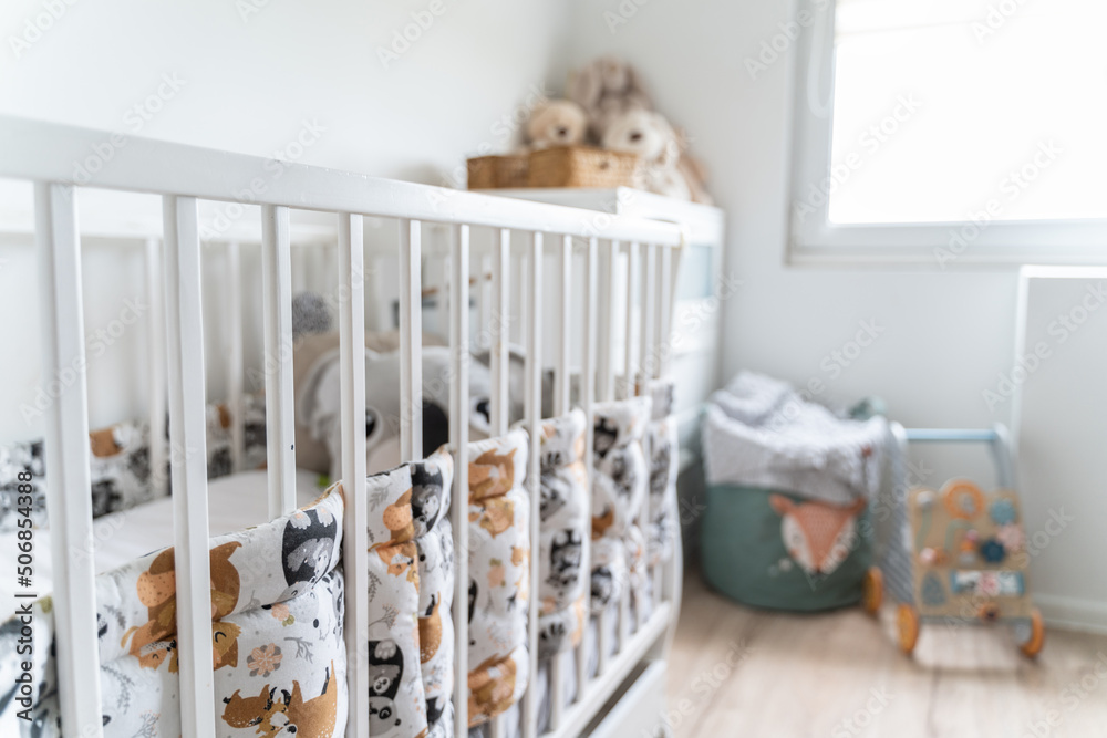 Modern baby room interior with stylish furniture and beautiful toys. Modern baby room interior with stylish furniture and beautiful toys.