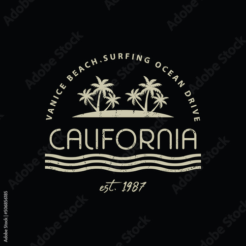 California illustration typography. perfect for t shirt design