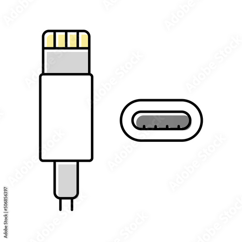 lightning cable color icon vector illustration