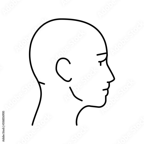 head human line icon vector illustration