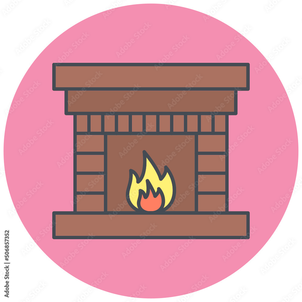 Fototapeta premium Fireplace Icon Design