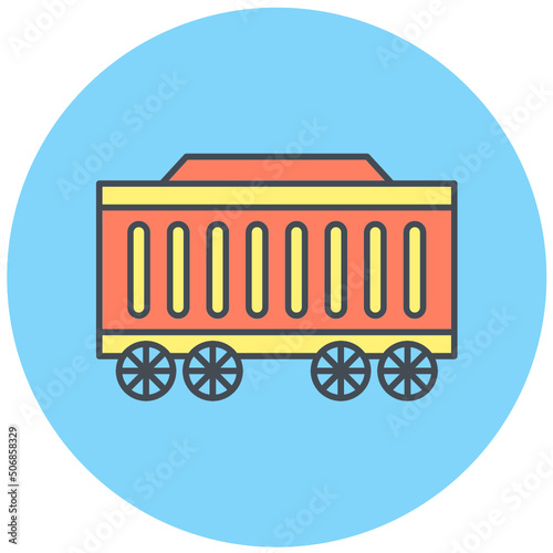 Railway Carriage Icon Design