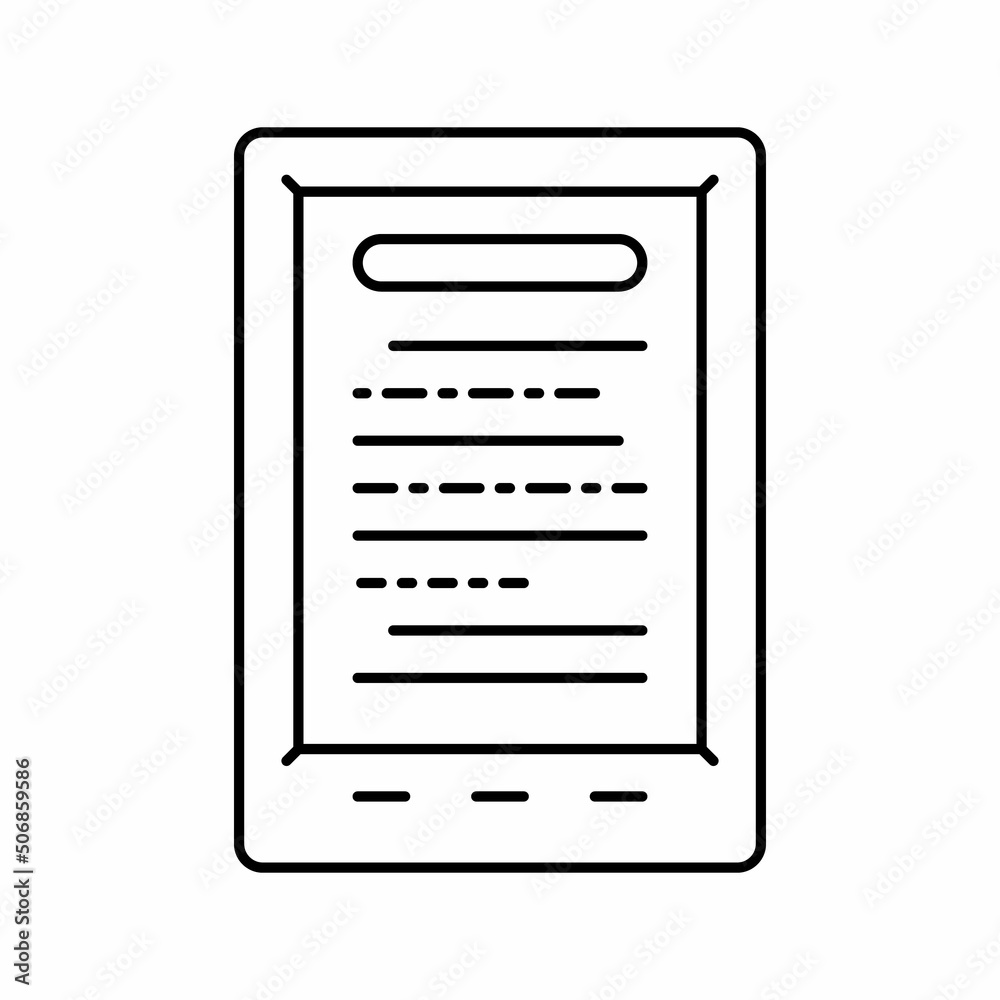 ebook digital device line icon vector illustration ebook digital device line icon vector illustration