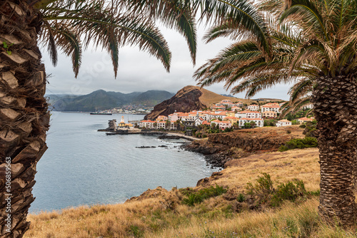Quinta do Lorde, Canical, Atlantic Ocean and mountain on the background in Madeira