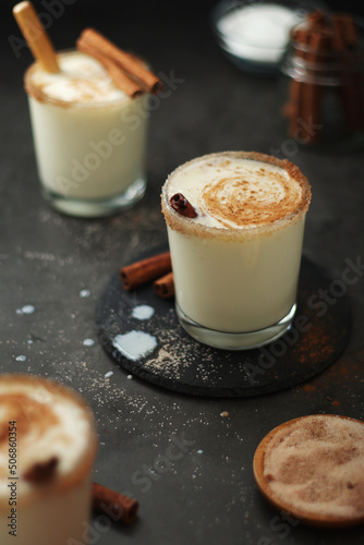 Kogel mogel drink made from eggs with cream photo