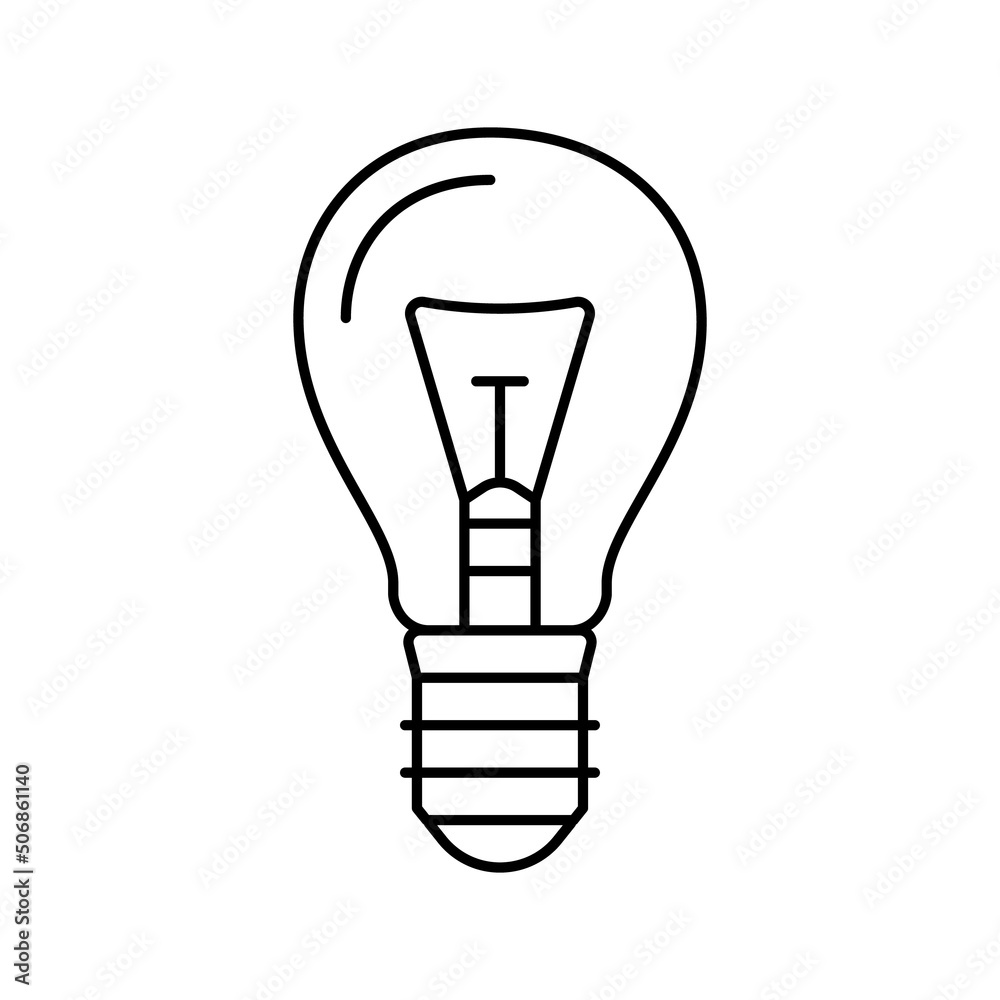 glass light bulb line icon vector illustration glass light bulb line icon vector illustration