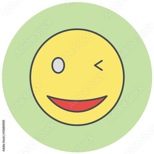 Wink Emoji Icon Design