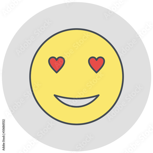 In Love Emoji Icon Design
