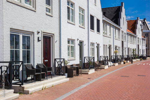 White houses in the Waterfornt neighbourhood of Harderwijk, Netherlands photo