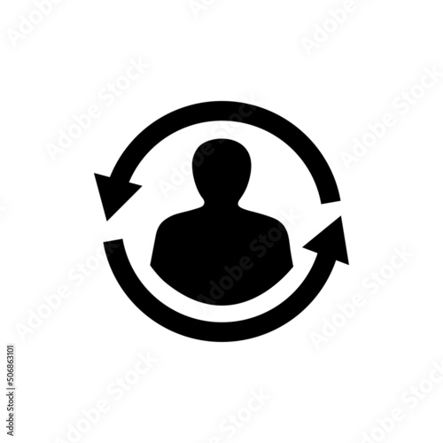 Returning customer icon vector, existing customer icon