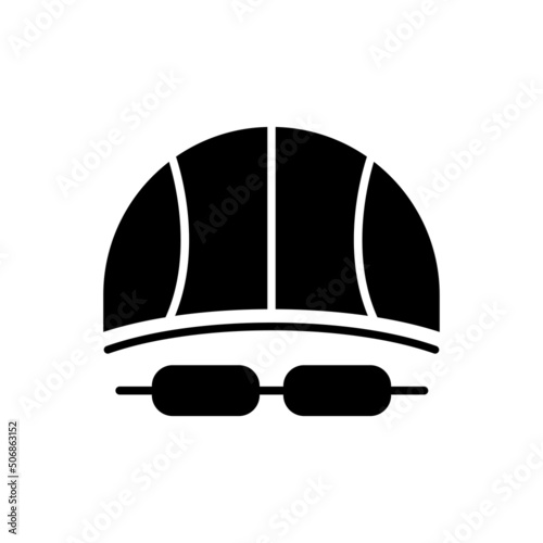 Swimming cap icon vector. Swimming, sport. Solid icon style, glyph. Simple design illustration editable