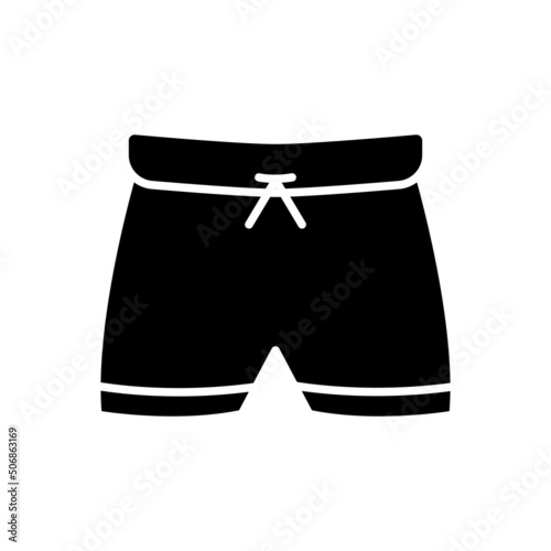 Men's swim trunks icon vector. Swimming, sport. Solid icon style, glyph. Simple design illustration editable