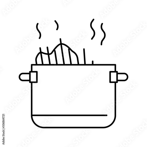cooking pasta line icon vector illustration
