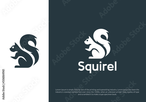 squirrel logo design. logo template