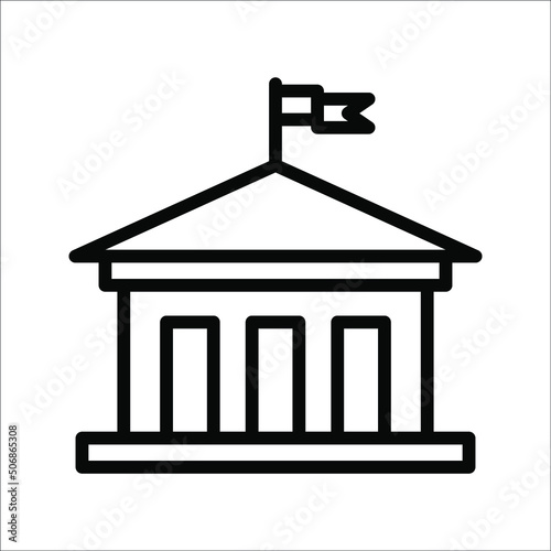 Fotomurale City hall building line icon, line vector sign, isolated on white background, Capitol symbol, logo illustration, Editable stroke, eps 10