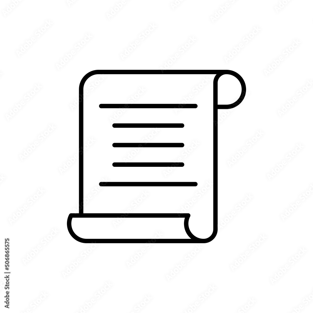 Paper, file, document black icon illustration. On white background. Trendy flat isolated symbol sign can be used for: outline, logo, mobile, app, design, web, dev, ui, ux, gui. Vector EPS 10 Paper, file, document black icon illustration. On white background. Trendy flat isolated symbol sign can be used for: outline, logo, mobile, app, design, web, dev, ui, ux, gui. Vector EPS 10