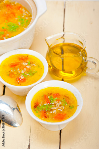 Syrian barley broth soup Aleppo style photo