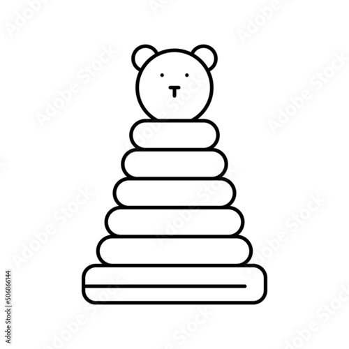 ring stacker line icon vector illustration