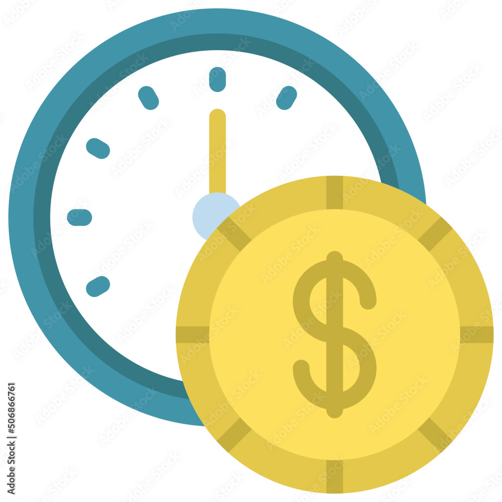 Fototapeta premium Time Is Money Icon