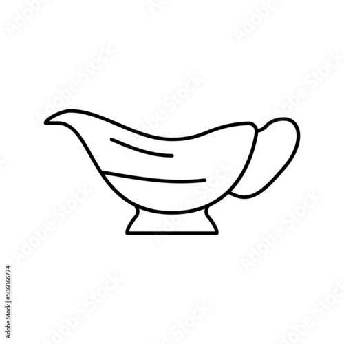 gravy boat line icon vector illustration