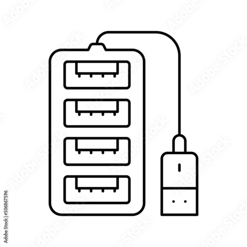 hub usb line icon vector illustration